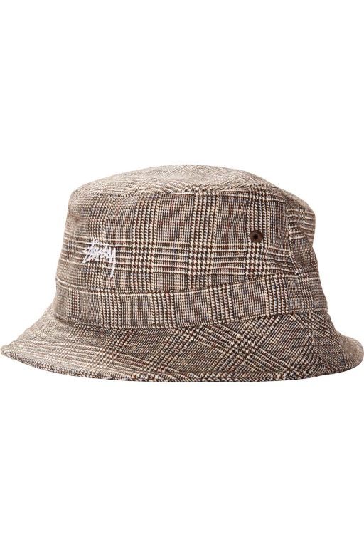 Stussy Mens Glen Plaid Bucket Hats Brown - PZOTW2913